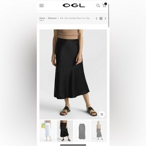 OGL Silk-Like Acetate Bias-Cut Slip Skirt